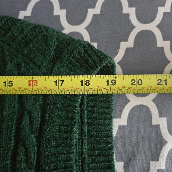 Spier & Mackay Sweater Vest Mens 2XL Green Wool Cable Knit Button Front Pockets - Picture 10 of 12